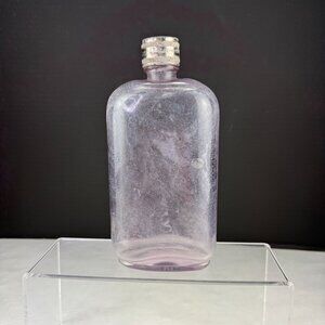 Vintage Purple Tint Glass Medicine Bottle With Screw Top